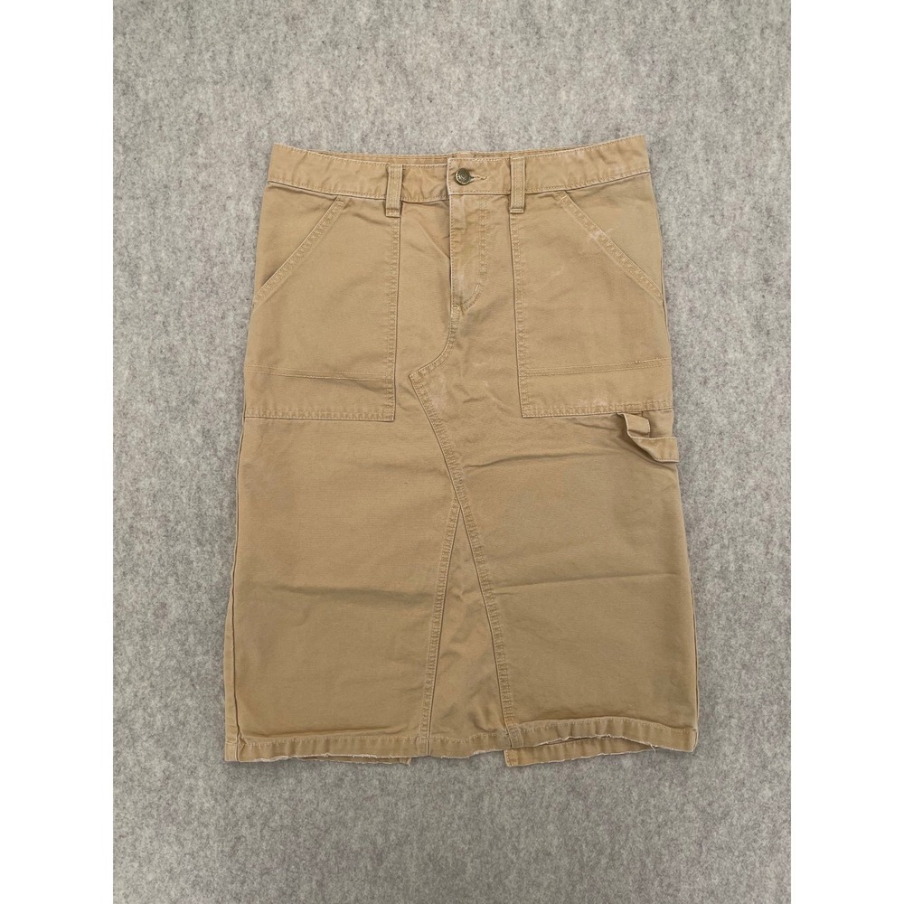 BDG Urban Outfitters Utility Skirt Womens 12 Khaki Tan Canvas Carpenter Midi